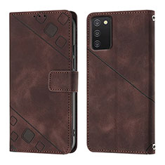 Funda de Cuero Cartera con Soporte Carcasa YB1 para Samsung Galaxy M02s Marron