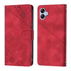 Funda de Cuero Cartera con Soporte Carcasa YB1 para Samsung Galaxy M04 Rojo