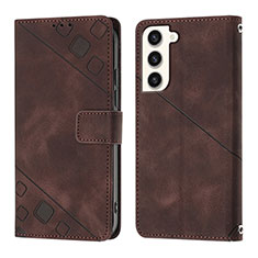 Funda de Cuero Cartera con Soporte Carcasa YB1 para Samsung Galaxy S22 Plus 5G Marron