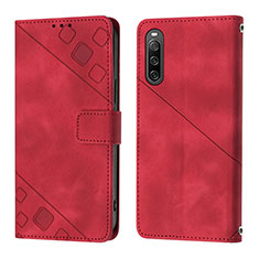 Funda de Cuero Cartera con Soporte Carcasa YB1 para Sony Xperia 10 IV Rojo