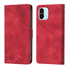 Funda de Cuero Cartera con Soporte Carcasa YB1 para Xiaomi Poco C50 Rojo