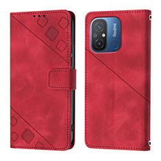 Funda de Cuero Cartera con Soporte Carcasa YB1 para Xiaomi Poco C55 Rojo