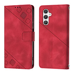 Funda de Cuero Cartera con Soporte Carcasa YB2 para Samsung Galaxy A25 5G Rojo