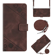 Funda de Cuero Cartera con Soporte Carcasa YB2 para Samsung Galaxy M04 Marron