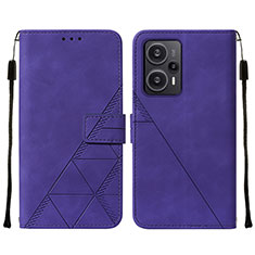 Funda de Cuero Cartera con Soporte Carcasa YB2 para Xiaomi Poco F5 5G Morado
