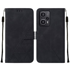 Funda de Cuero Cartera con Soporte Carcasa YB2 para Xiaomi Poco F5 5G Negro