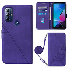 Funda de Cuero Cartera con Soporte Carcasa YB3 para Motorola Moto G Power (2022) Morado