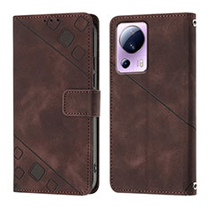 Funda de Cuero Cartera con Soporte Carcasa YB3 para Xiaomi Mi 13 Lite 5G Marron