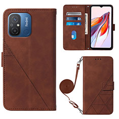 Funda de Cuero Cartera con Soporte Carcasa YB3 para Xiaomi Redmi 11A 4G Marron