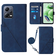 Funda de Cuero Cartera con Soporte Carcasa YB3 para Xiaomi Redmi Note 12 5G Azul