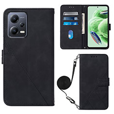 Funda de Cuero Cartera con Soporte Carcasa YB3 para Xiaomi Redmi Note 12 5G Negro