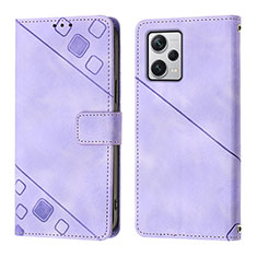 Funda de Cuero Cartera con Soporte Carcasa YB3 para Xiaomi Redmi Note 12 Pro+ Plus 5G Morado