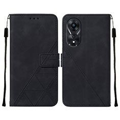 Funda de Cuero Cartera con Soporte Carcasa YB4 para Oppo A78 5G Negro