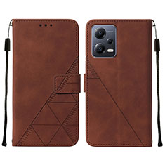 Funda de Cuero Cartera con Soporte Carcasa YB4 para Xiaomi Poco X5 5G Marron