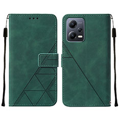 Funda de Cuero Cartera con Soporte Carcasa YB4 para Xiaomi Poco X5 5G Verde