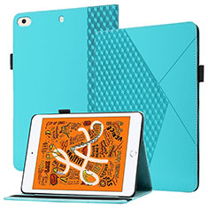 Funda de Cuero Cartera con Soporte Carcasa YX1 para Apple iPad Mini 4 Azul Claro