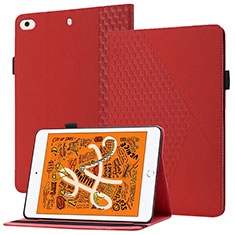 Funda de Cuero Cartera con Soporte Carcasa YX1 para Apple iPad Mini 4 Rojo