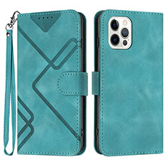 Funda de Cuero Cartera con Soporte Carcasa YX1 para Apple iPhone 14 Pro Verde