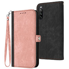 Funda de Cuero Cartera con Soporte Carcasa YX1 para Sony Xperia 10 IV Oro Rosa