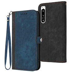 Funda de Cuero Cartera con Soporte Carcasa YX1 para Sony Xperia 5 IV Azul