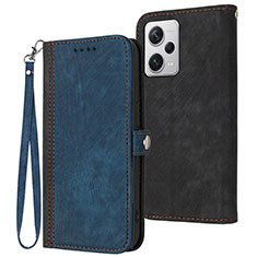 Funda de Cuero Cartera con Soporte Carcasa YX1 para Xiaomi Redmi Note 12 Pro+ Plus 5G Azul