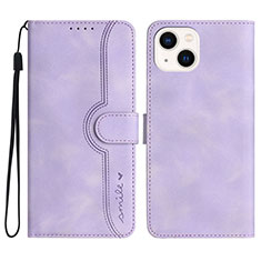 Funda de Cuero Cartera con Soporte Carcasa YX2 para Apple iPhone 13 Purpura Claro