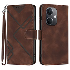 Funda de Cuero Cartera con Soporte Carcasa YX2 para Oppo K11 5G Marron