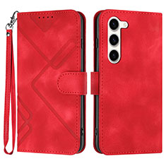 Funda de Cuero Cartera con Soporte Carcasa YX3 para Samsung Galaxy S24 Plus 5G Rojo