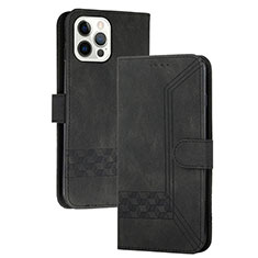 Funda de Cuero Cartera con Soporte Carcasa YX4 para Apple iPhone 14 Pro Max Negro