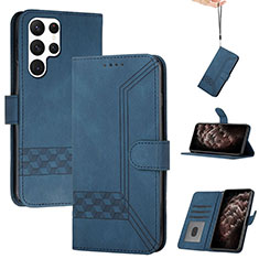 Funda de Cuero Cartera con Soporte Carcasa YX4 para Samsung Galaxy S23 Ultra 5G Azul