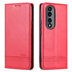 Funda de Cuero Cartera con Soporte Carcasa YZ1 para Huawei Honor 90 5G Rosa Roja