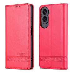 Funda de Cuero Cartera con Soporte Carcasa YZ1 para Huawei Honor 90 Lite 5G Rosa Roja