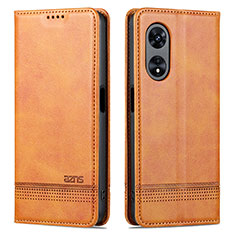 Funda de Cuero Cartera con Soporte Carcasa YZ1 para Oppo A78 5G Marron Claro