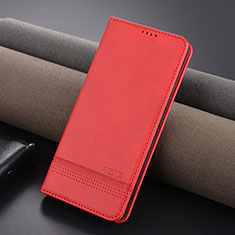 Funda de Cuero Cartera con Soporte Carcasa YZ1 para Xiaomi Redmi Note 13 Pro+ Plus 5G Rosa Roja