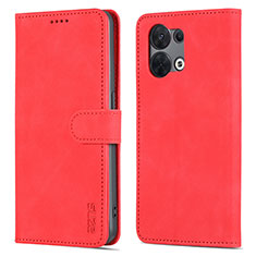 Funda de Cuero Cartera con Soporte Carcasa YZ5 para Oppo Reno9 Pro 5G Rosa Roja