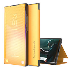 Funda de Cuero Cartera con Soporte Carcasa ZL1 para Samsung Galaxy A21s Amarillo