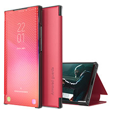 Funda de Cuero Cartera con Soporte Carcasa ZL1 para Samsung Galaxy A21s Rojo