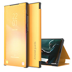 Funda de Cuero Cartera con Soporte Carcasa ZL1 para Samsung Galaxy A42 5G Amarillo