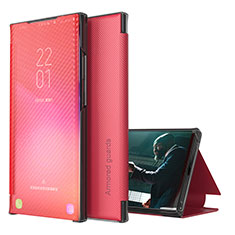 Funda de Cuero Cartera con Soporte Carcasa ZL1 para Samsung Galaxy A50 Rojo