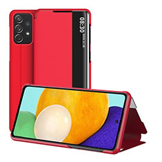 Funda de Cuero Cartera con Soporte Carcasa ZL1 para Samsung Galaxy A52 5G Rojo