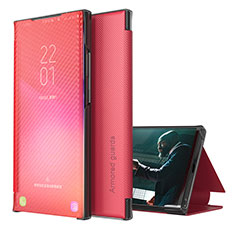Funda de Cuero Cartera con Soporte Carcasa ZL1 para Samsung Galaxy M32 5G Rojo