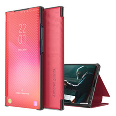 Funda de Cuero Cartera con Soporte Carcasa ZL1 para Samsung Galaxy M40S Rojo