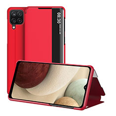 Funda de Cuero Cartera con Soporte Carcasa ZL2 para Samsung Galaxy A12 5G Rojo