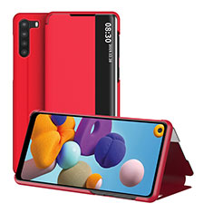 Funda de Cuero Cartera con Soporte Carcasa ZL2 para Samsung Galaxy A21 Rojo