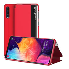 Funda de Cuero Cartera con Soporte Carcasa ZL2 para Samsung Galaxy A50 Rojo