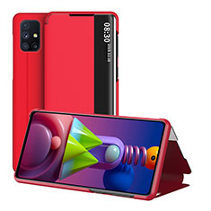 Funda de Cuero Cartera con Soporte Carcasa ZL2 para Samsung Galaxy M51 Rojo