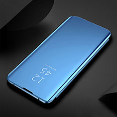 Funda de Cuero Cartera con Soporte Espejo Carcasa H01 para Samsung Galaxy S21 Plus 5G Azul Cielo