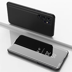 Funda de Cuero Cartera con Soporte Espejo Carcasa H01 para Samsung Galaxy S21 Ultra 5G Negro