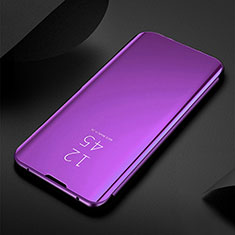 Funda de Cuero Cartera con Soporte Espejo Carcasa L01 para Apple iPhone 14 Plus Morado