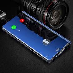 Funda de Cuero Cartera con Soporte Espejo Carcasa L01 para Motorola Moto G9 Plus Azul